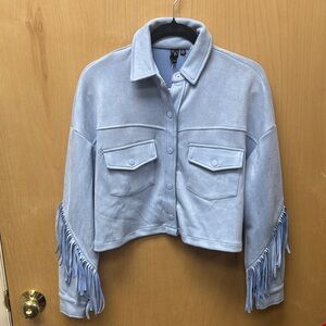 Windsor Light Blue Fringe Utility Jacket